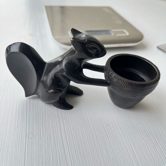 Crate & Barrel Antiqued Solid Brass Squirrel & Acorn Votive Holder - Picture 8 of 9